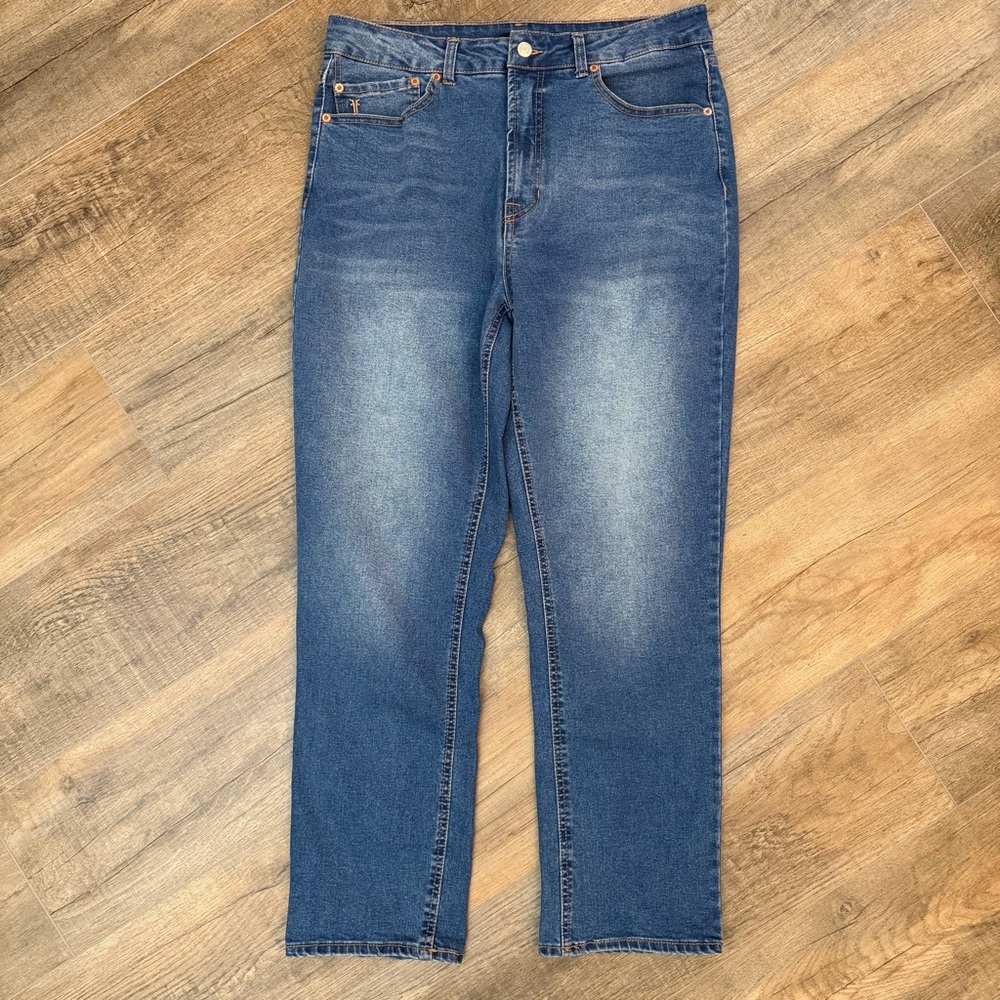 FRYE Womens 10/30 Straight Leg Jeans Blue Classic Denim High Waist Faded Wash